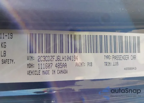 2020 Dodge Challenger R/T Scat Pack from USA, damaged, VIN 2C3CDZFJ6LH104194